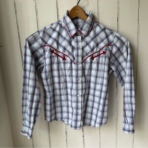 Roper Red & Blue Plaid Western Pearl Snap